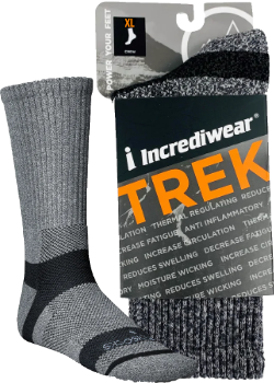 Incrediwear Trek Socks Crew Colour: Gray
Clothing Size: Extra Large