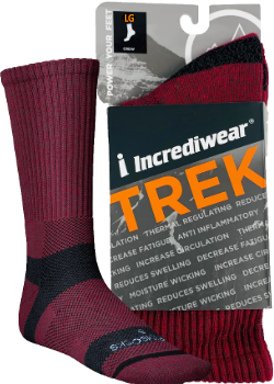 Incrediwear Trek Socks Crew Colour: Red
Clothing Size: Large