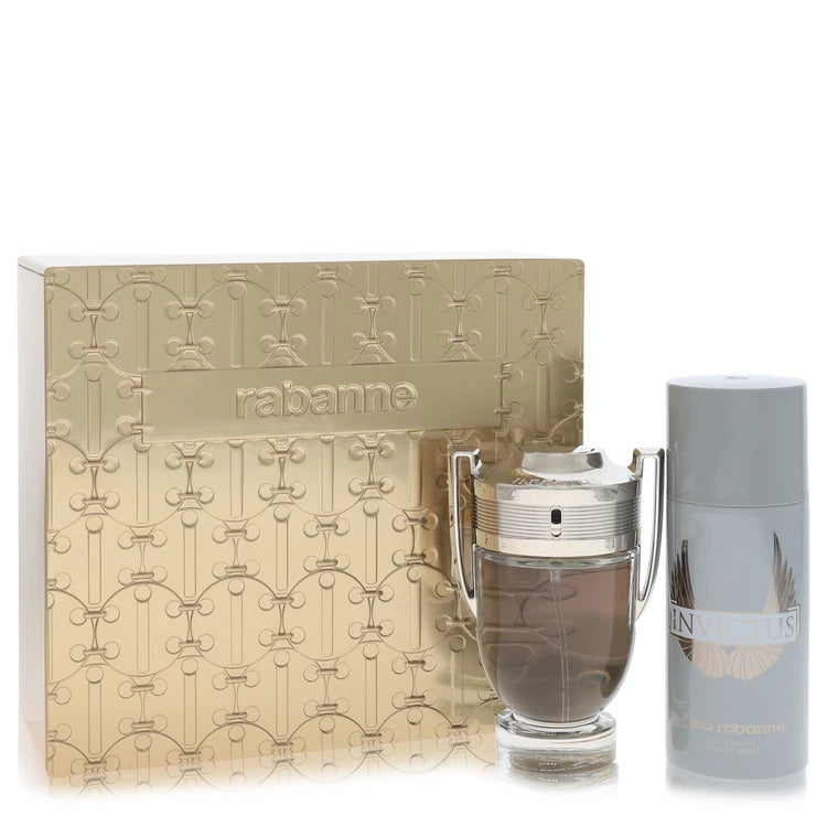 Paco Rabanne Men Invictus -- Gift Set - 3.4 oz Eau De Toilette Spray + 5.1 oz Deodorant Spray