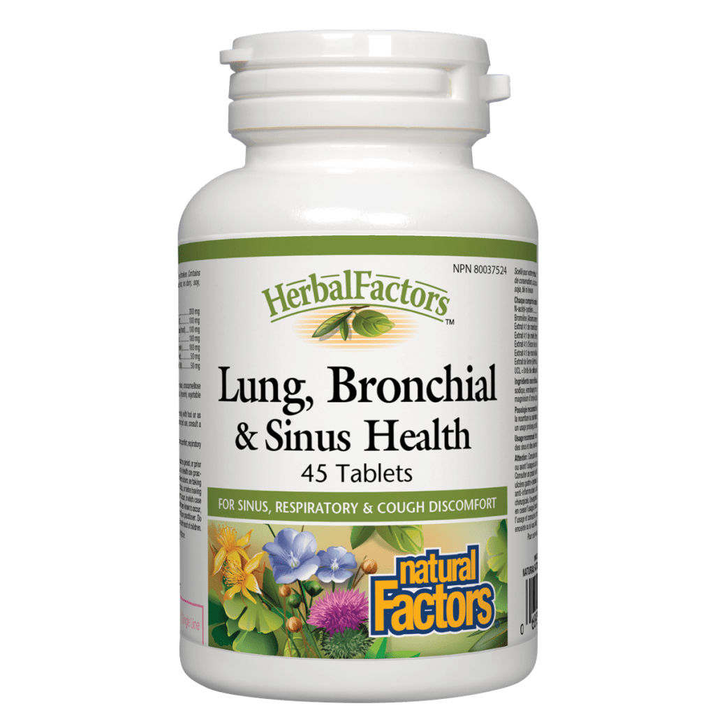Natural Factors   Lung, Bronchial & Sinus Health, HerbalFactors®   45 tabstabs