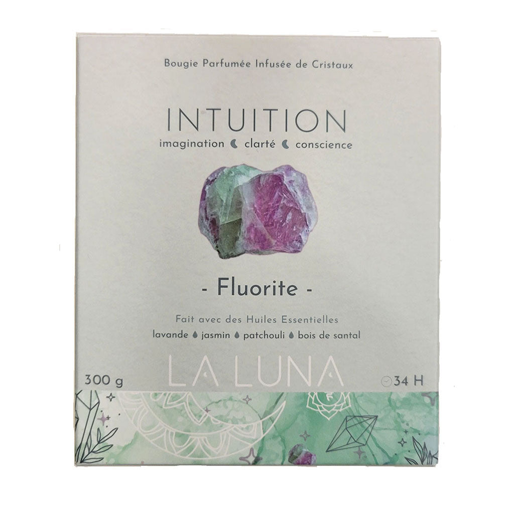 LA LUNA    Crystal Infused Candles    LA LUNA    Crystal Infused Candles    Intuition Fluorite 300g