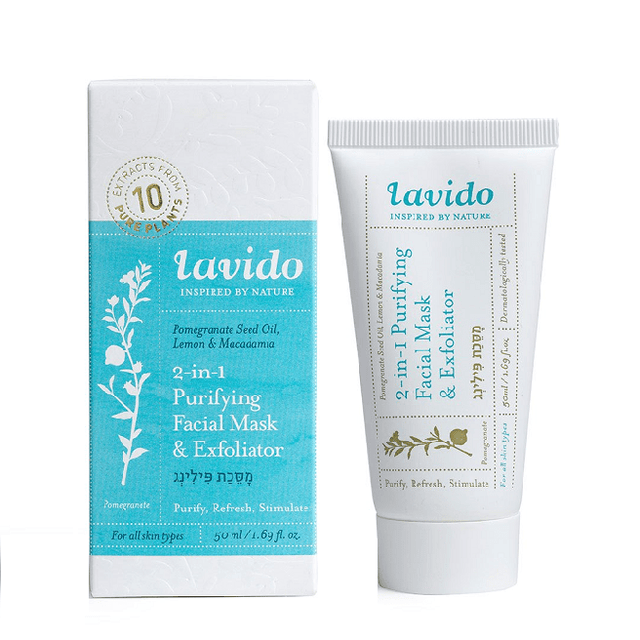 LAVIDO 2-in-1 Purifying Facial Mask and Exfoliator - Pomegranate Seed Oil, Lemon & Macadamia 50 ml