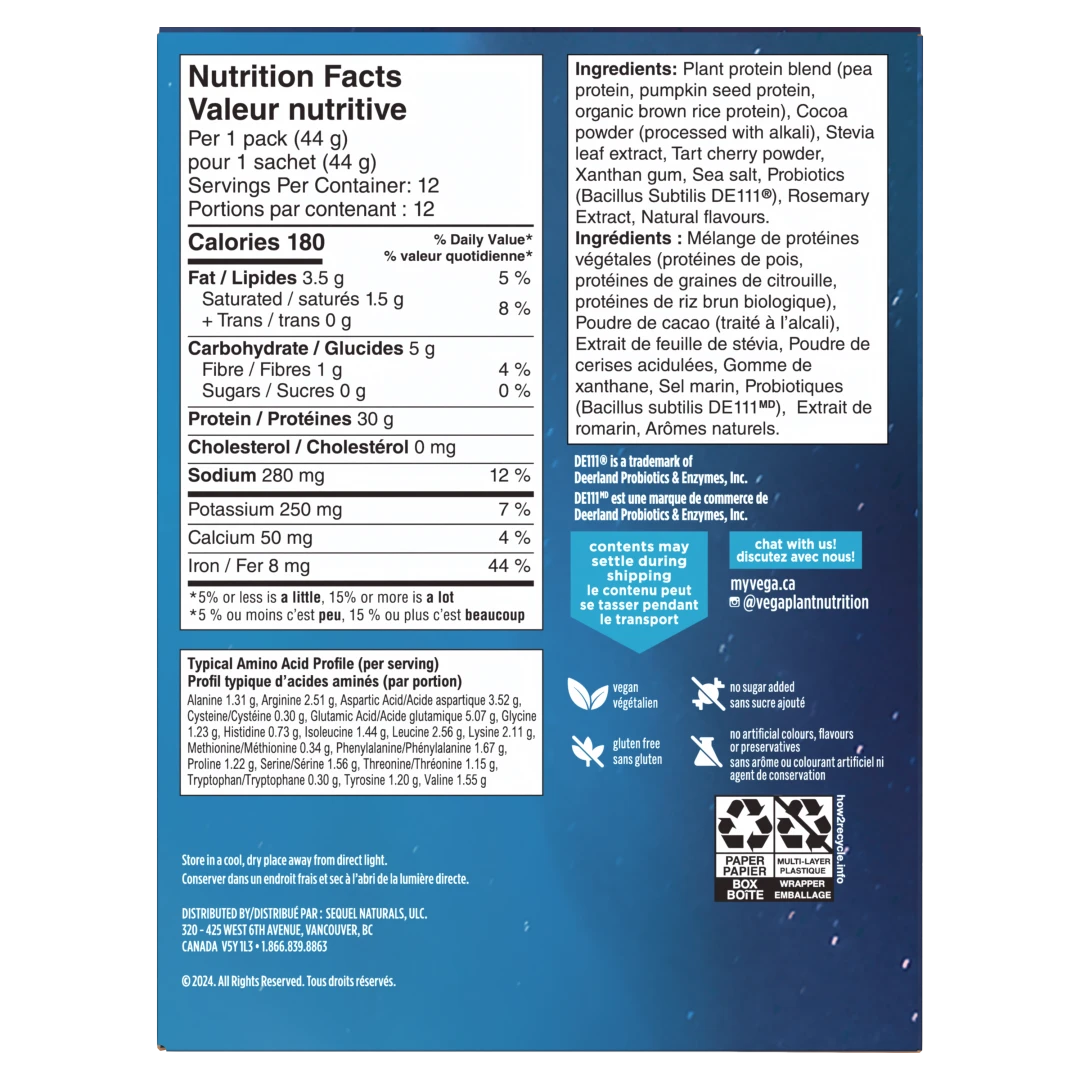 Vega Sport Protein - Chocolate (12x44g)