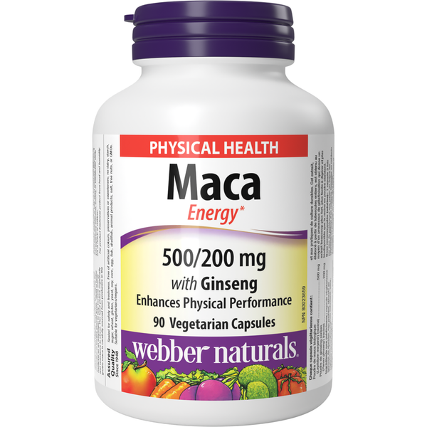Webber Naturals - Maca Energy with Ginseng 500/200 mg - 90 Vegetarian Capsules