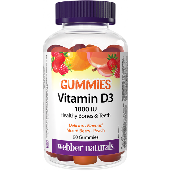 Webber Naturals - Vitamin D3 1000 IU Mixed Berry · Peach - 90 Gummies