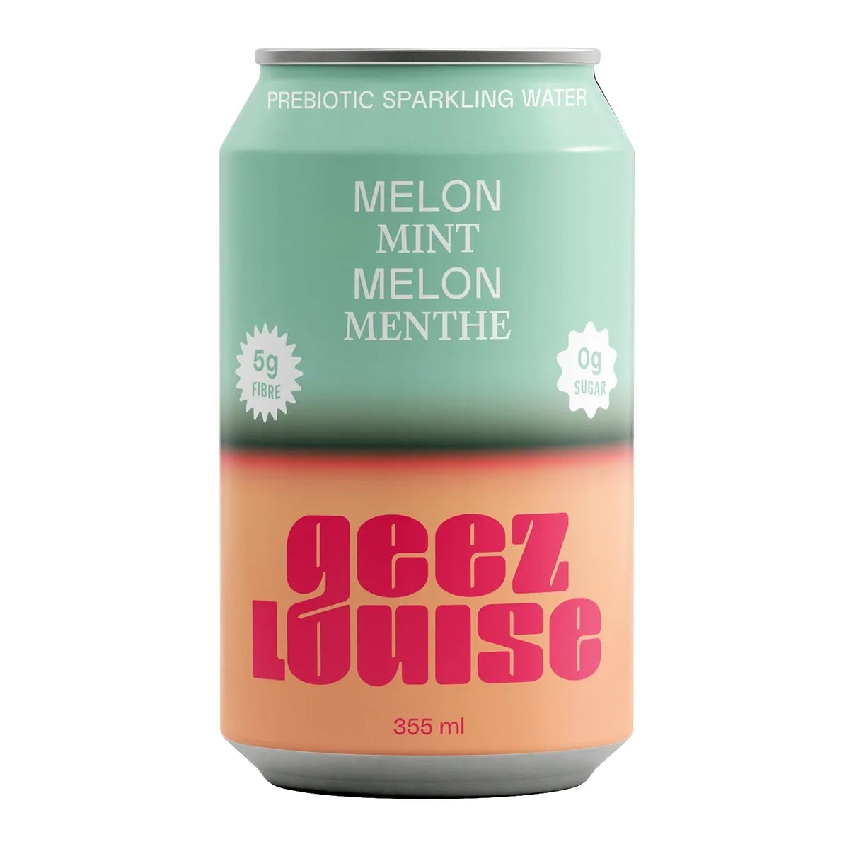 Geez Louise Beverages Geez Louise Prebiotic Sparkling Water Flavour: Melon Mint
Container Size: 355 mL Pack of 12