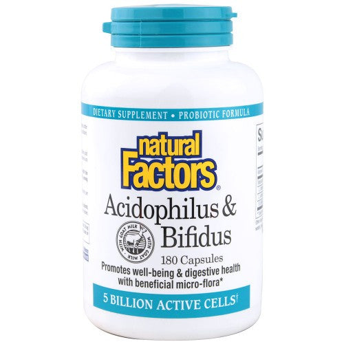 Natural Factors   Acidophilus & Bifidus 5 Billion Active Cells   180 capscaps