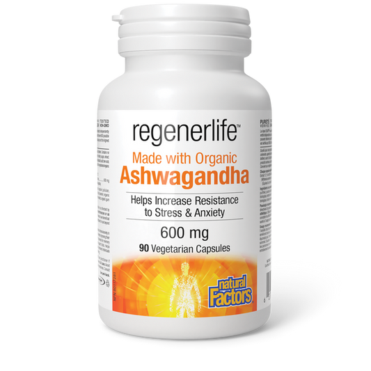 Natural Factors   Ashwagandha 600 mg, Regenerlife   90vcaps