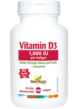 NEW ROOTS Vitamin D3 1,000 IU 600 softgels