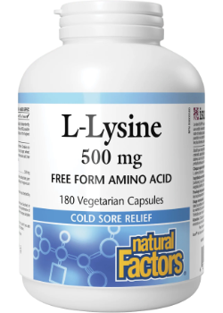 Natural Factors   L-Lysine 500 mg   180 vcapsvcaps
