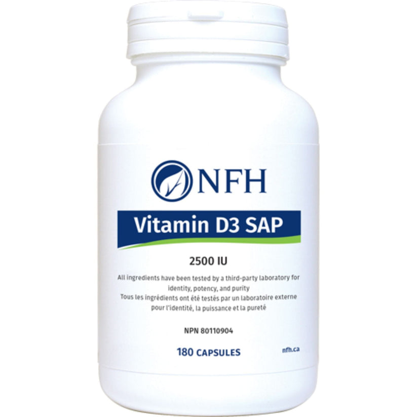 Vitamin D3 SAP Capsules (2500 IU, 62.5 mcg/capsule) 180 capsules -