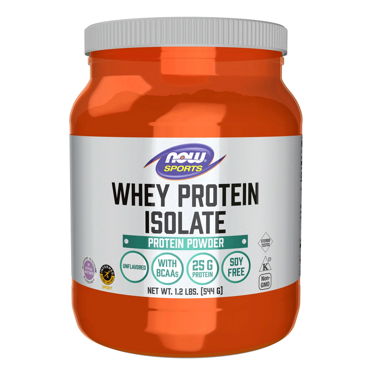 NOW Whey Isolate 100% Natural, Unflavoured 544g