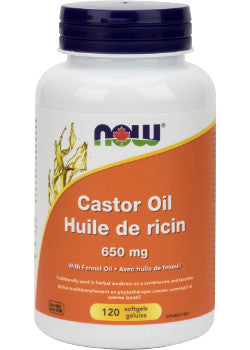 NOW Castor Oil 650 mg+ Fennel 120gel