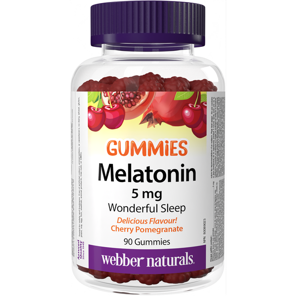 Webber Naturals - Melatonin 5 mg Cherry Pomegranate - 90 Gummies