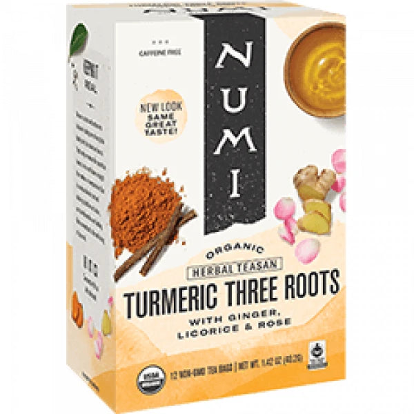 NUMI TEAS Org Three Roots Turmeric Tea 12ct