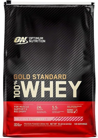 OPTIMUM NUTRITION GOLD STANDARD 100% WHEY DELICIOUS STRAWBERRY 10lbs