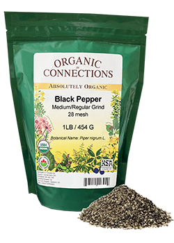 OCBULK - Pepper Black Ground Medium ORG (28 Mesh) 1LB