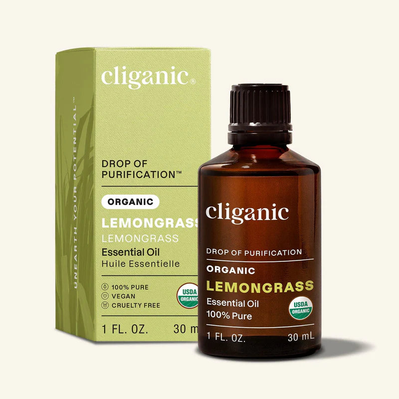 CLIGANIC Organic Lemongrass Oil, 30ml