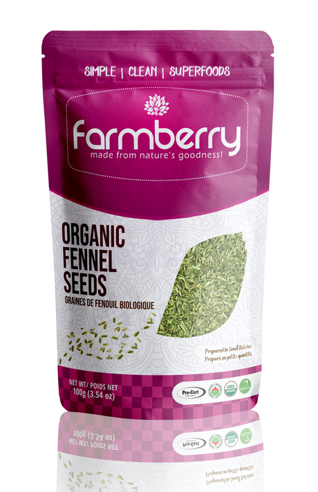 Farmberry Farmberry Organic Flavour: Fennel Seeds
Container Size: 100 g Each
