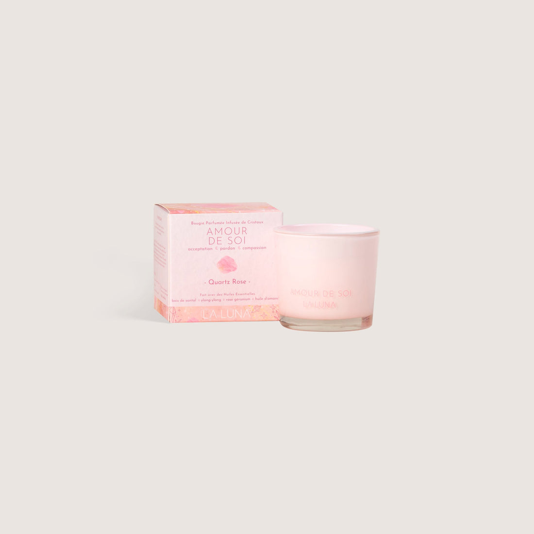 LA LUNA    Crystal Infused Candles    LA LUNA    Crystal Infused Candles    Self Love Rose Quartz 56g