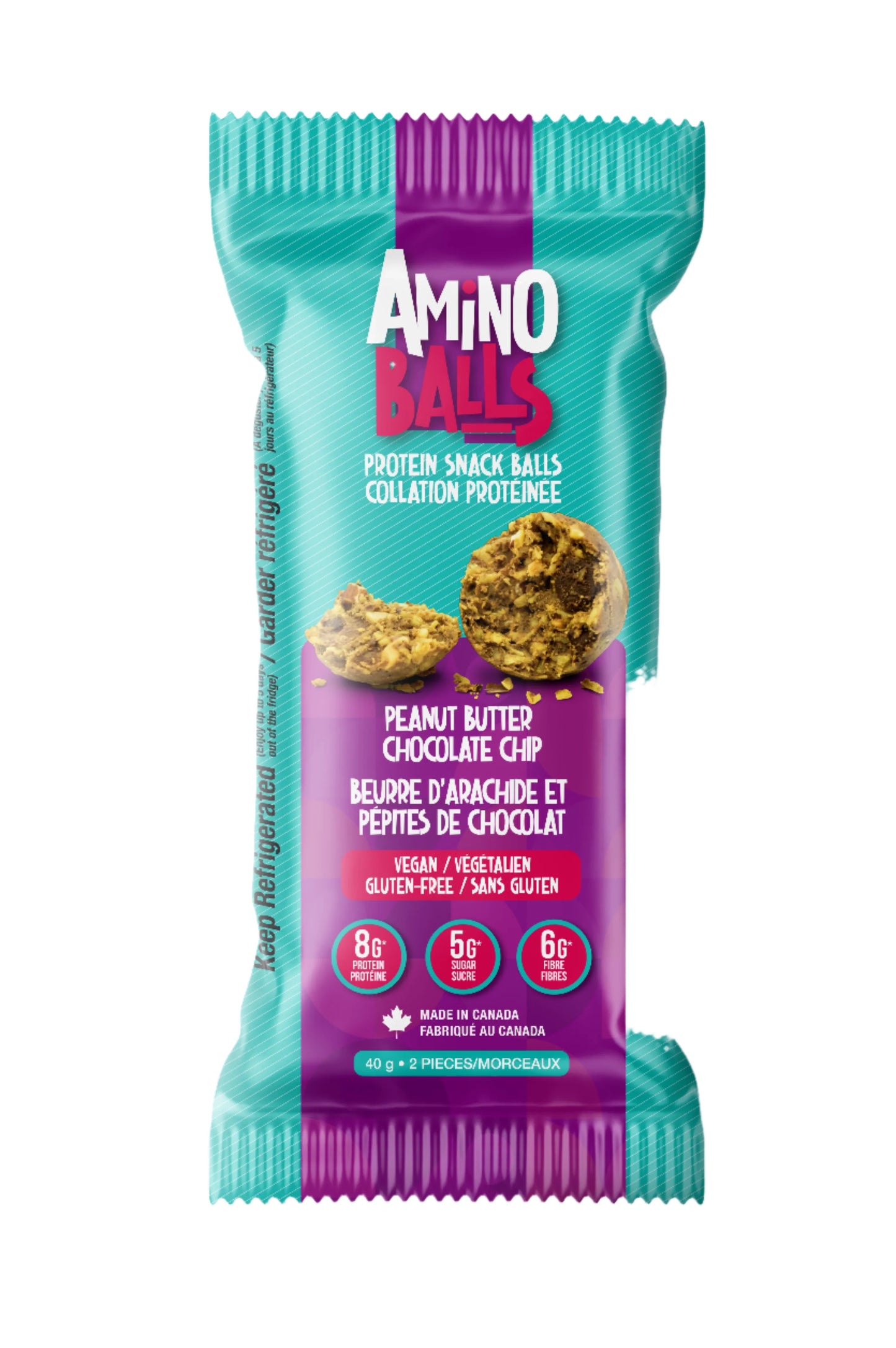 AMINO BALLS SNACKS - Peanut Butter Chocolate Chip (vegan) 40g