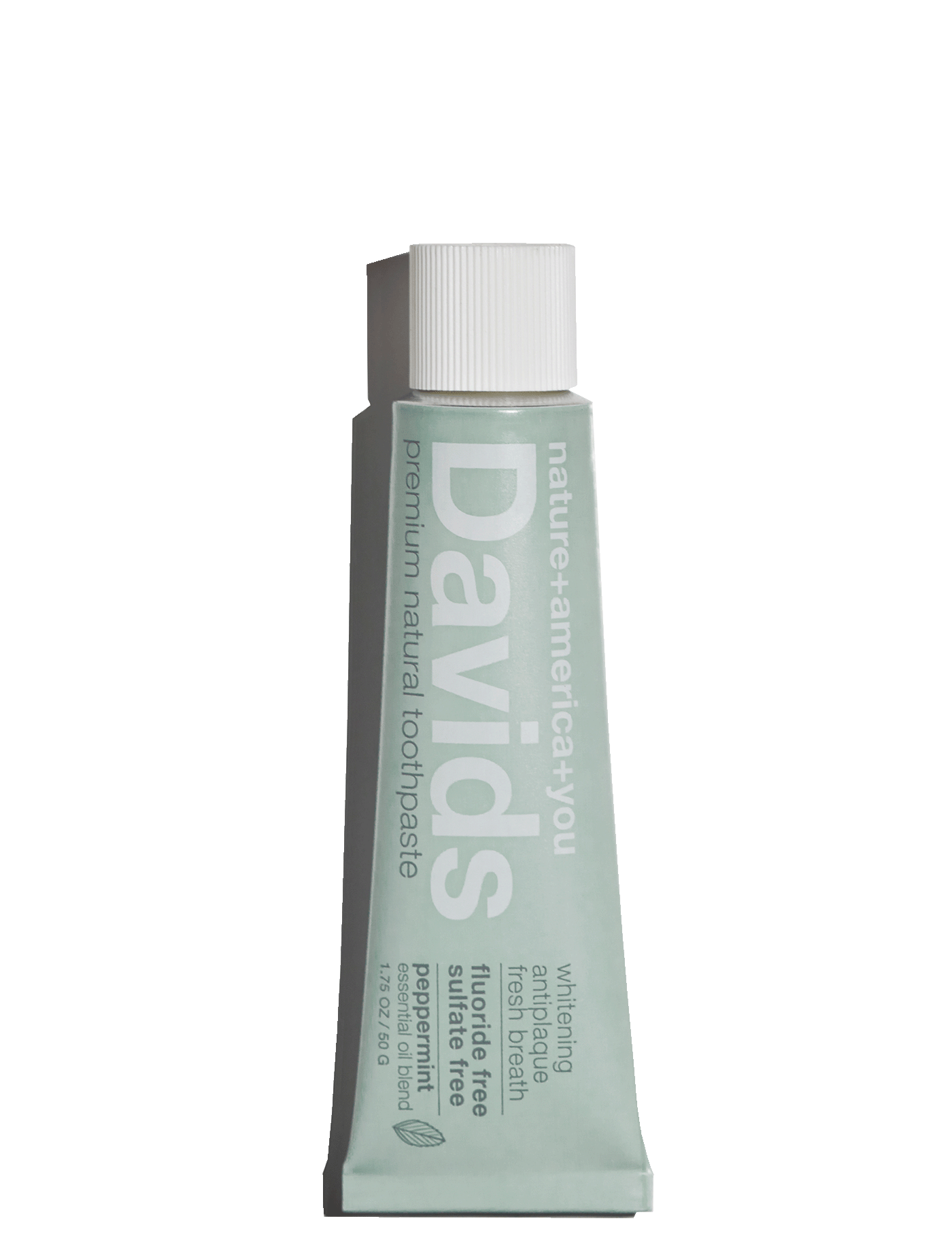 Davids Premium Natural Toothpaste - Peppermint Sensitive+Whitening 1.75 OZ/50G TRAVEL/MOBILE SIZE
