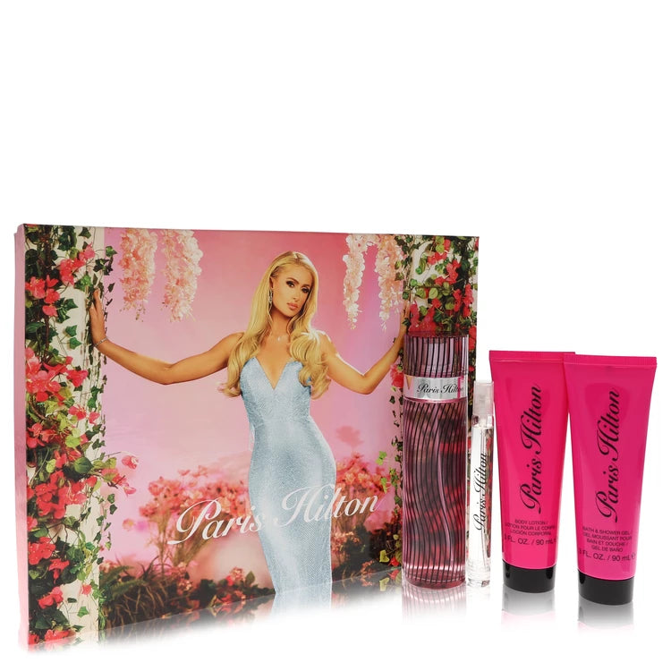 Paris Hilton Women Paris Hilton -- Gift Set - 3.4 oz Eau De Parfum Spray + 3 oz Body Lotion + 3 oz Shower Gel + .34 oz Mini EDP Spray