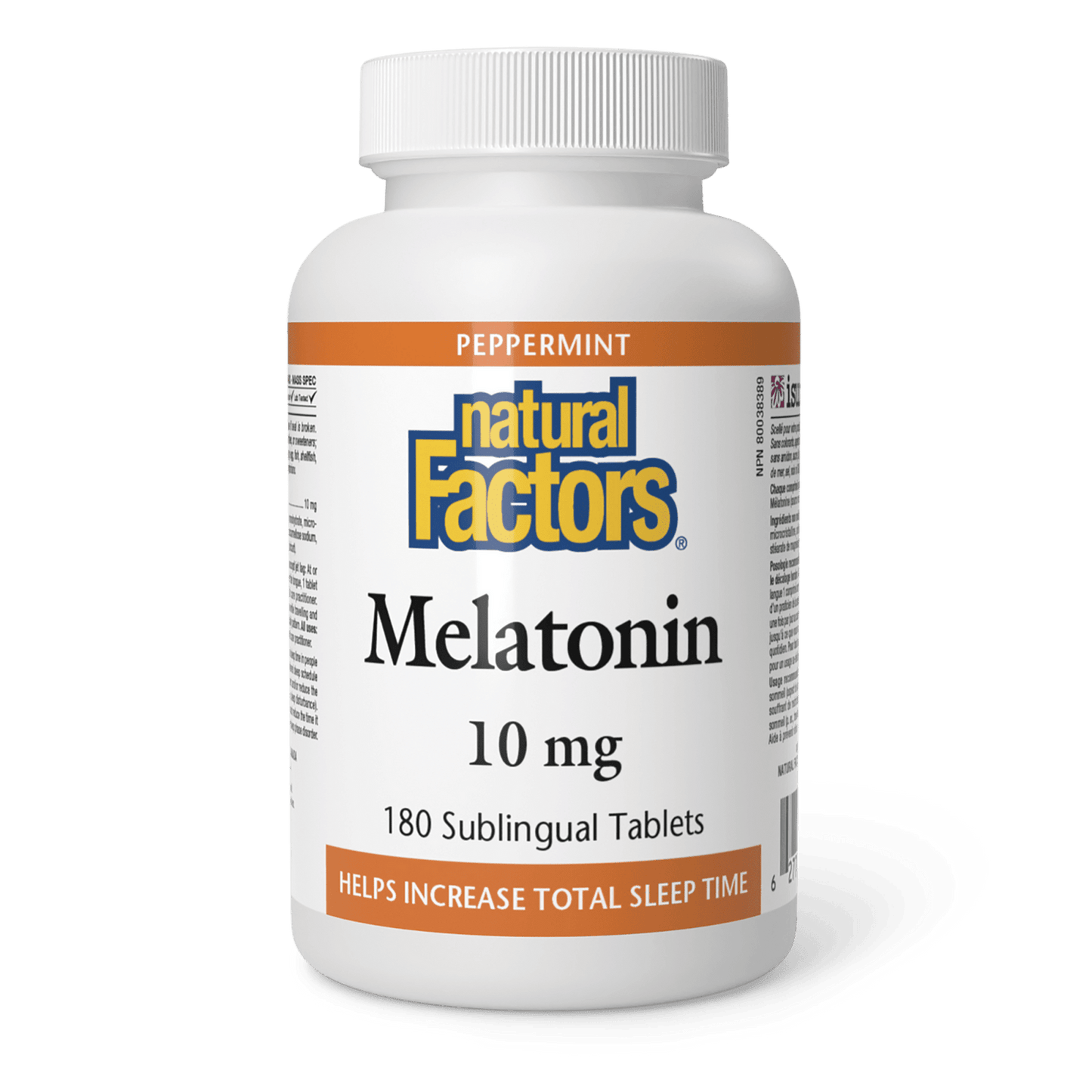 Natural Factors   Melatonin 10 mg, Peppermint   180 subtabssubtabs