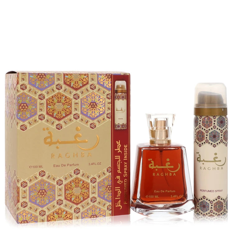 Lattafa Men Lattafa Raghba 100 ml Eau De Parfum Spray Plus 1.7 oz Deodorant Spray
