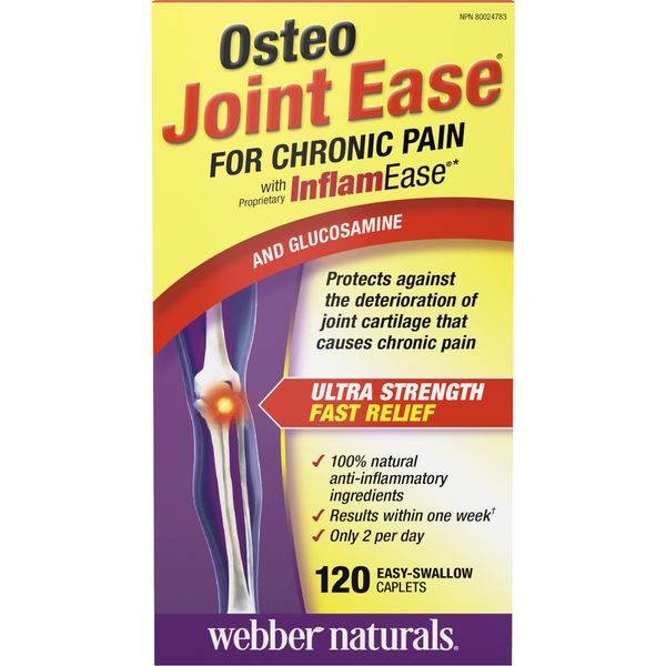 Webber Naturals - Osteo Joint Ease® with InflamEase® and Glucosamine - 120 Easy-Swallow
Caplets