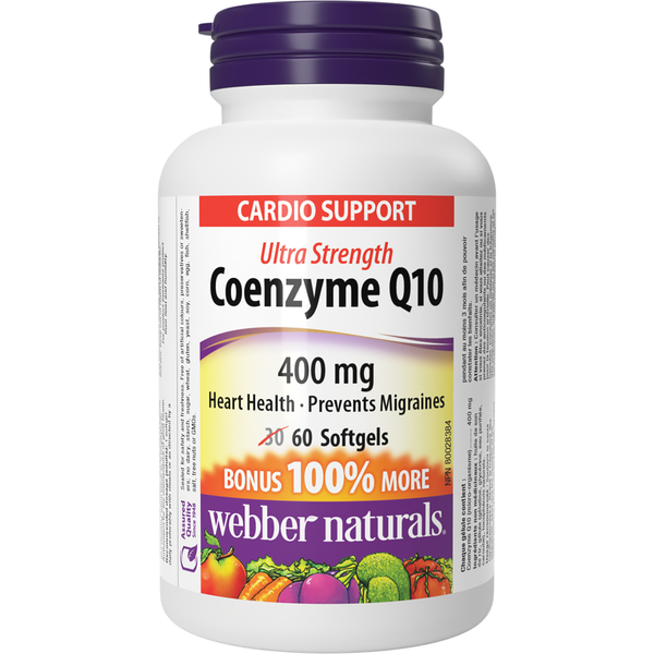 Webber Naturals - Coenzyme Q10 Ultra Strength 400 mg - 30+30 Softgels