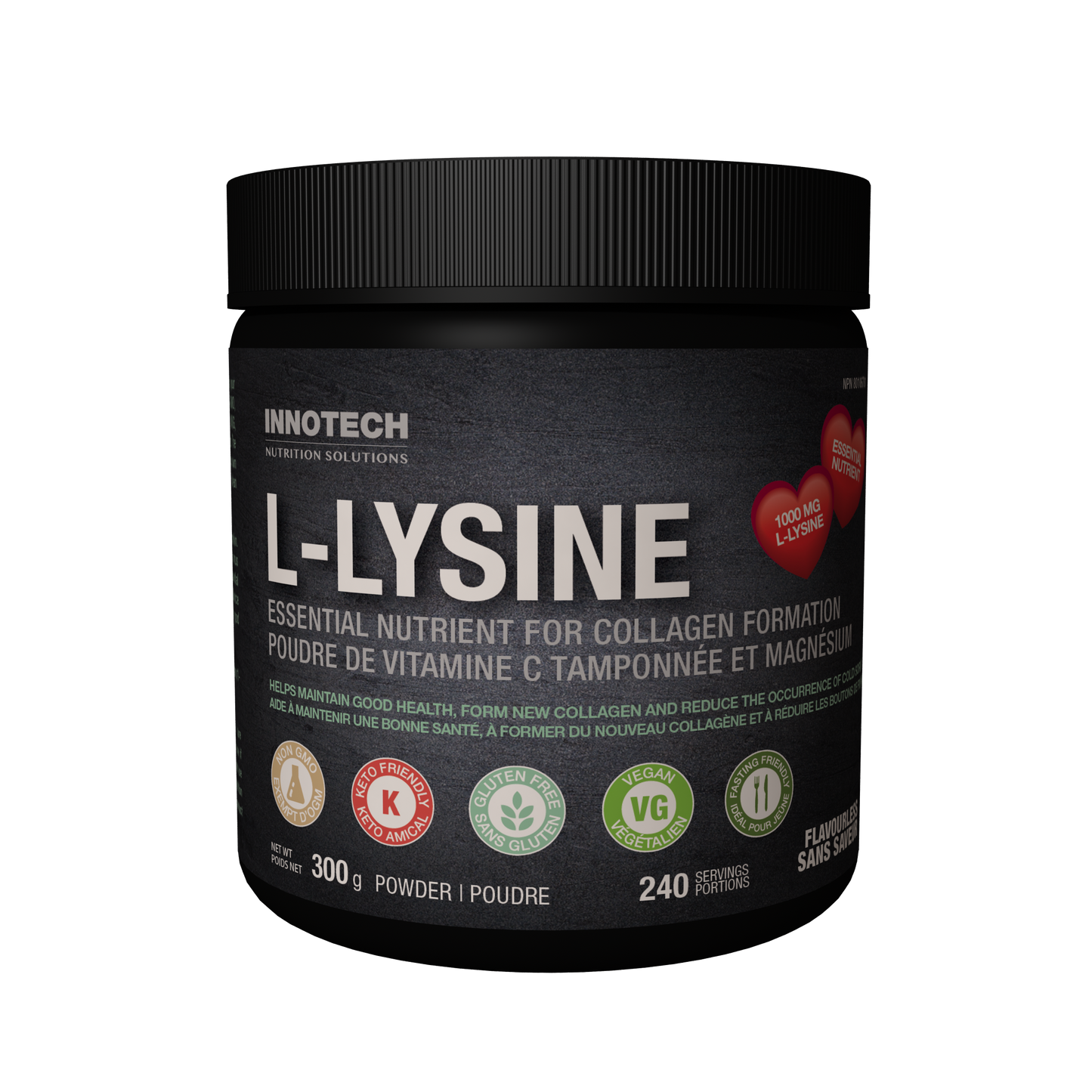 Innotech - L-Lysine Powder 300 g (Pure L-Lysine)