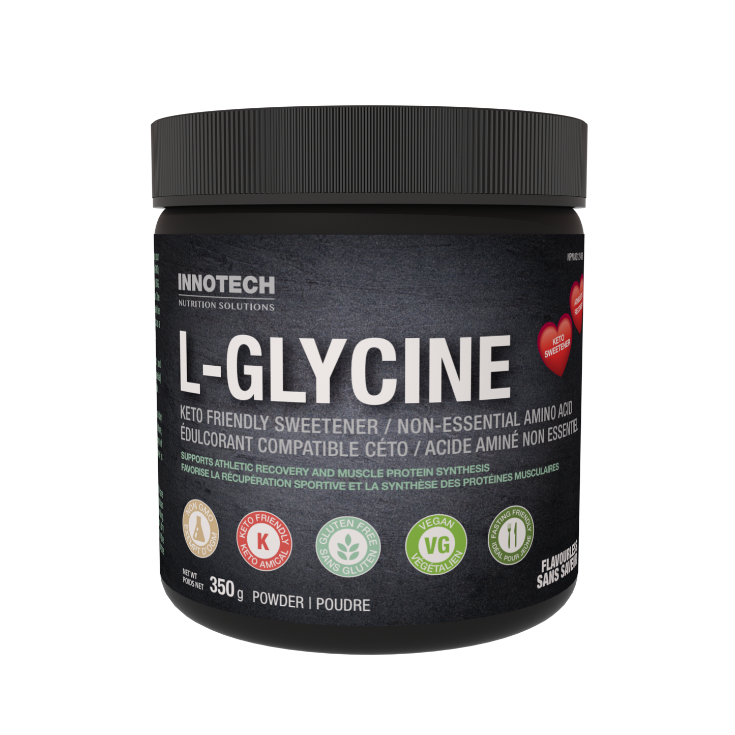 Innotech - L-Glycine Powder 350 g (Keto Friendly Sweetener)