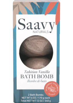 SAAVY NATURALS Tahitian Van Bath Bomb (2pk) 340g