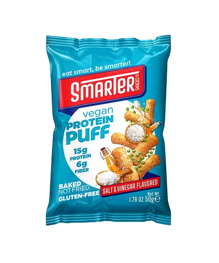 SMARTER SNACKS - PROTEIN PUFF - 50g - 12/box - SALT & VINEGAR
