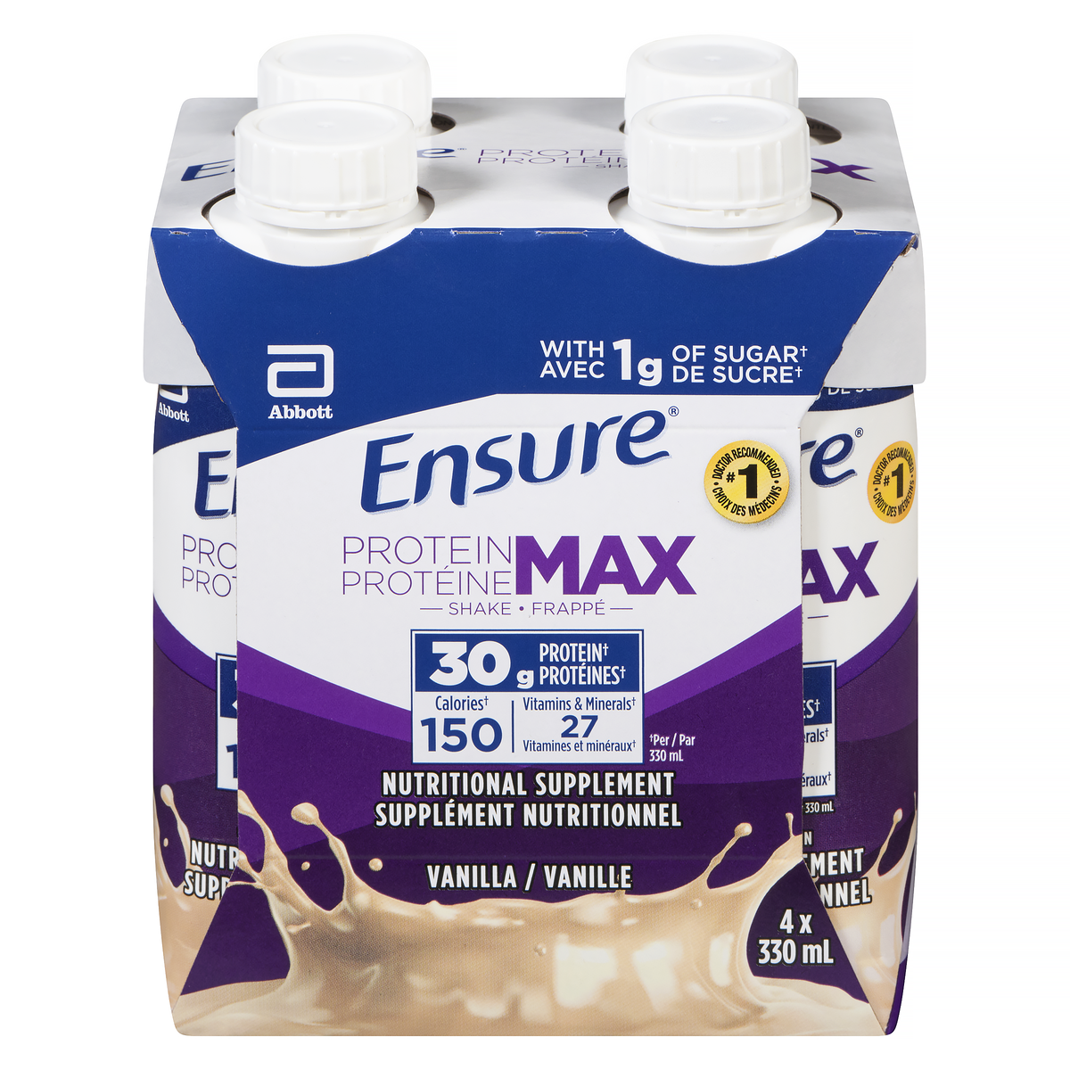 ENSURE PROTEIN MAX VANILLA 30G 4X330ML LIQUID pack of 3