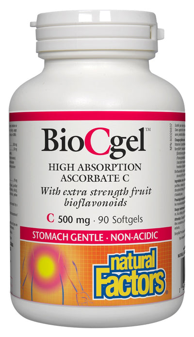 Natural Factors   BioCgel™ High Absorption Ascorbate C 500 mg   90 sglssgls