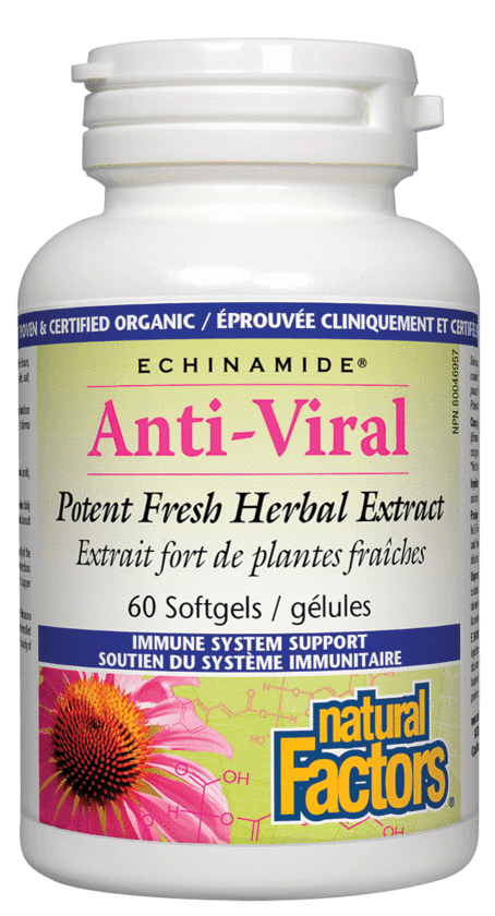 Natural Factors   Anti-Viral Potent Fresh Herbal Extract, ECHINAMIDE®   120 sglssgls