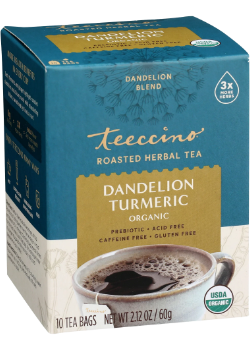 Teeccino - Dandelion Turmeric Chicory Tea - 6 x 10bg
