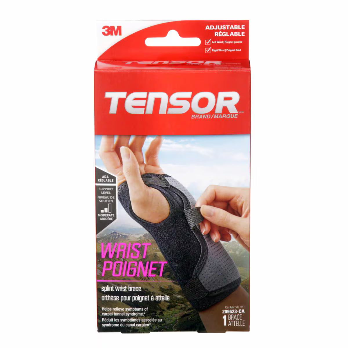 TENSOR SPLINT WRIST BRACE ADJUSTABLE GRAY