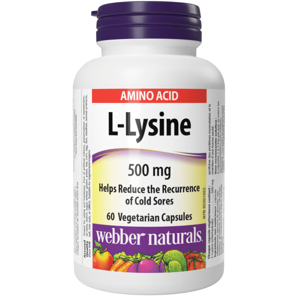 Webber Naturals - L-Lysine 500 mg - 60 Vegetarian Capsules