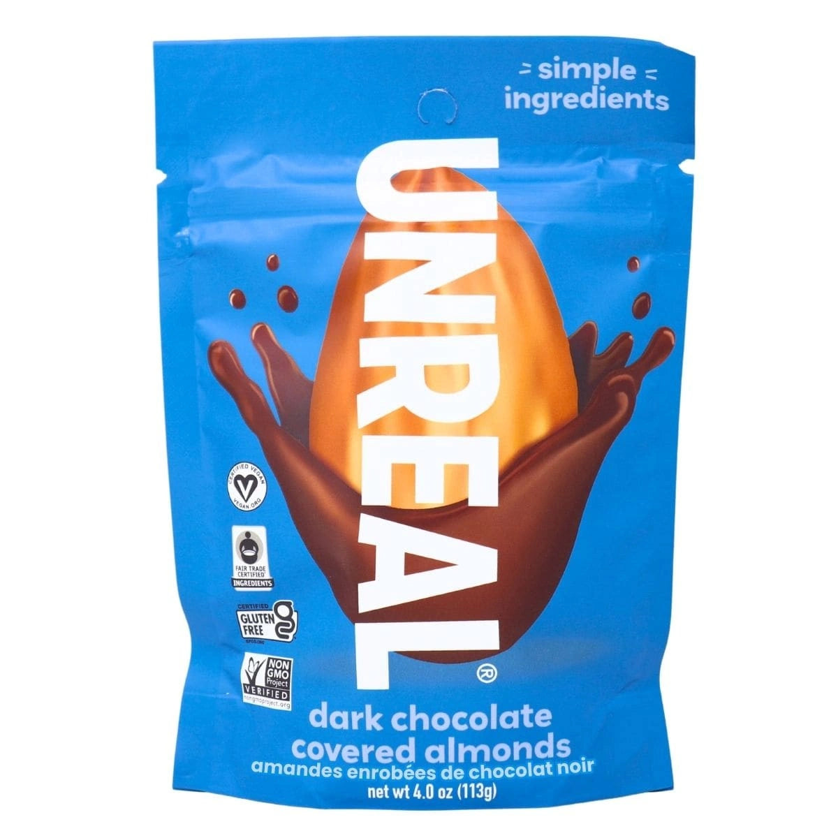 Unreal Snacks Unreal Multi-Serve Bags (Bilingual) Flavour: Dark Chocolate Almonds
Container Size: 113 g Case of 6