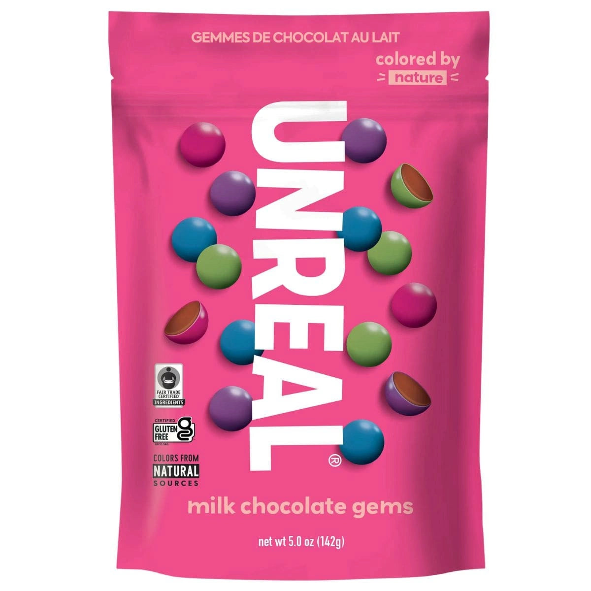 Unreal Snacks Unreal Multi-Serve Bags (Bilingual) Flavour: Milk Chocolate Gems
Container Size: 142 g Case of 6