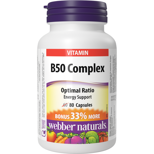 Webber Naturals - B50 Complex - 60+20 Capsules