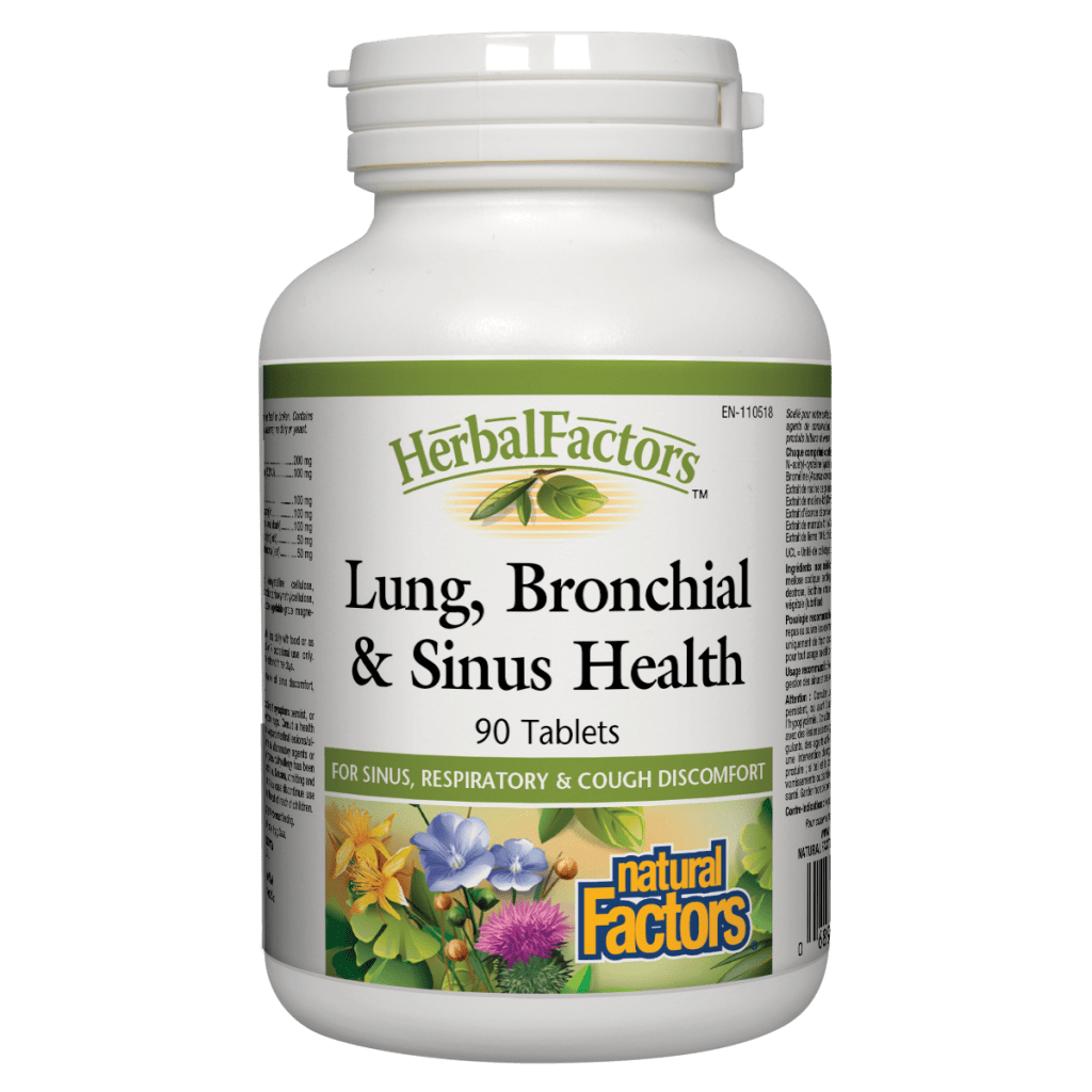 Natural Factors   Lung, Bronchial & Sinus Health, HerbalFactors®   90 tabstabs