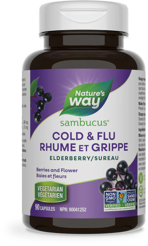 Nature's Way - Sambucus Elderberry Cold & Flu capsules - 90 Veg caps