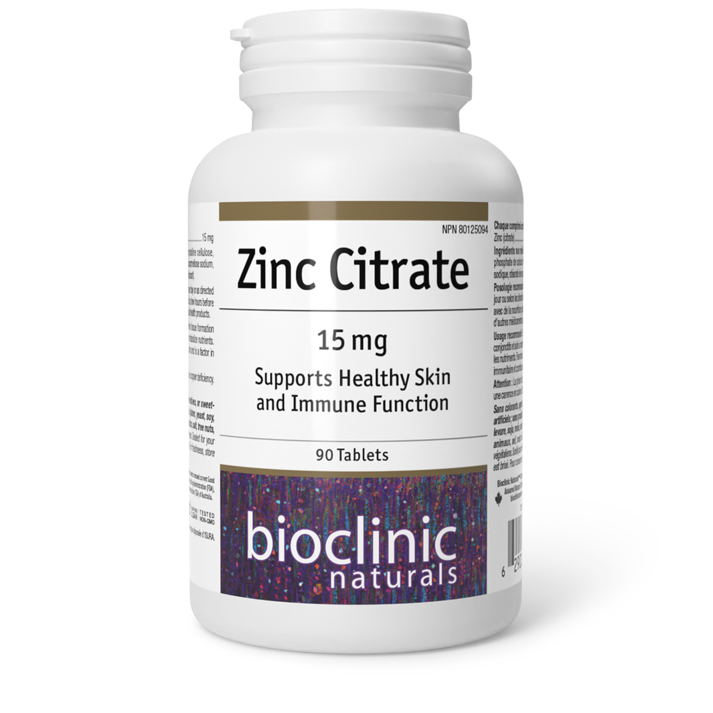 Bioclinic - Zinc Citrate 15mg - 90 Tablet