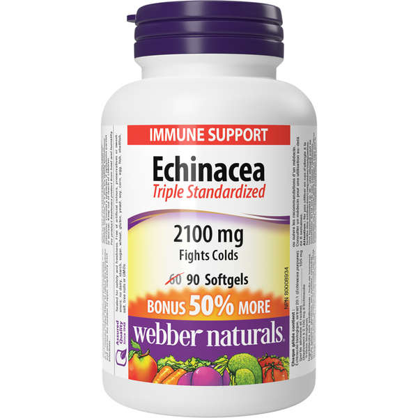 Webber Naturals - Echinacea 2100 mg - 60+30 Softgels