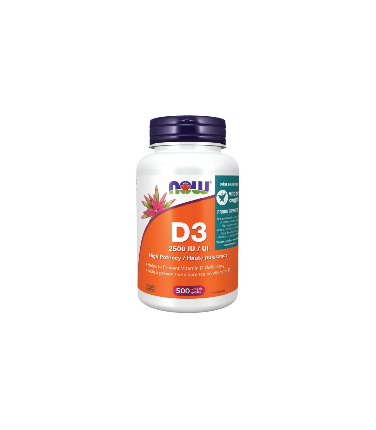 NOW Vit D-3 2,500 IU 500gel - VITAMIN ANGELS®