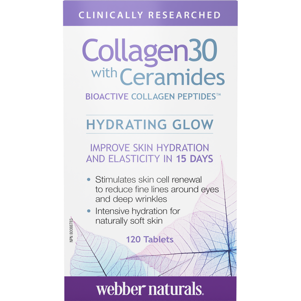 Webber Naturals - Collagen30® with Ceramides Bioactive Collagen Peptides - 120 Tablets